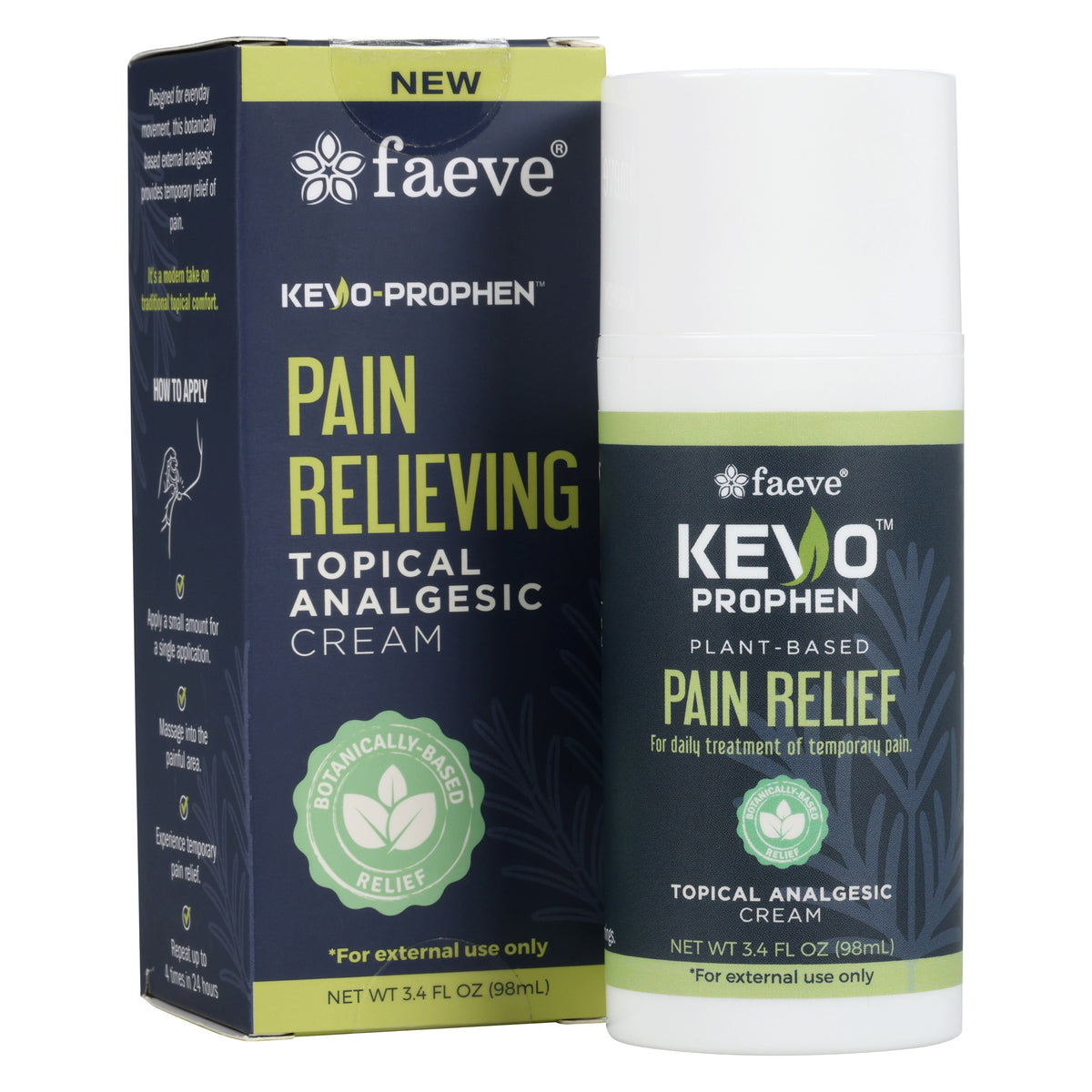 Kevo-Prophen Pain Relieving Cream, Juniper Tar Topical OTC Analgesic, 98 mL